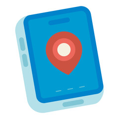 navigation map app on smartphone flat icon