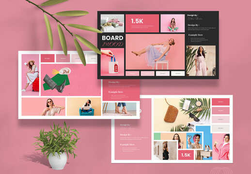 Pink Color Mood Board Template