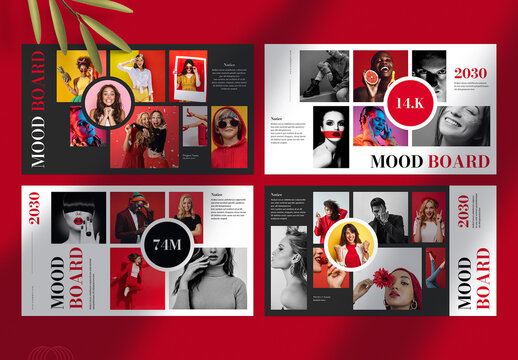 Red Mood Board Template