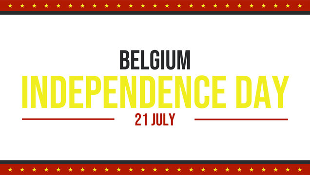 Minimal white background banner for Belgium Independence Day with elegant and patriotic layout - Powered by Adobe