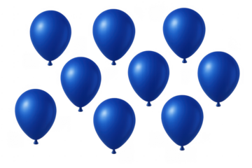 Blue party balloons floating a celebration concept