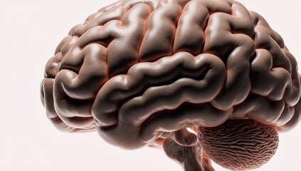 White background image of a detailed human brain