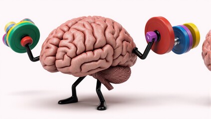 Weight-lifting cartoon character