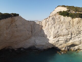 lefkada, greece, porto katsiki beach aerial view