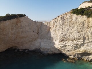 lefkada, greece, porto katsiki beach aerial view