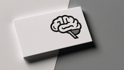 Minimalist logo design template featuring a puzzle brain as the iconic representation