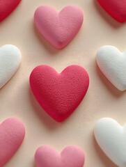 Fototapeta premium Dreamy hearts pattern creates feeling of love, affection and tenderness, ideal for celebrating special day