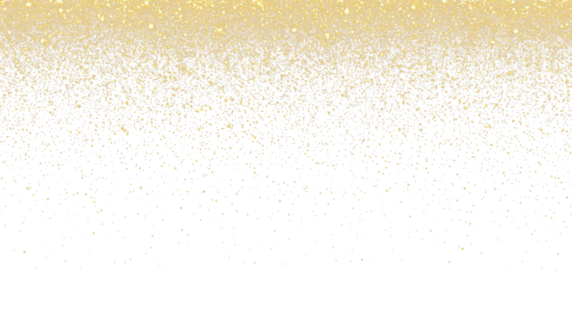 Golden glitter, dust, falling from above, frame for overlay