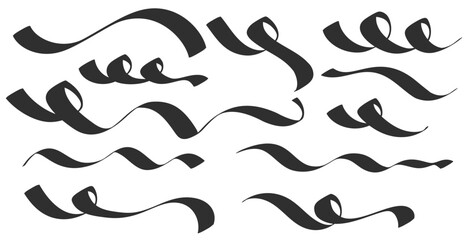 Set of different ribbons in vector.