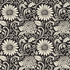 Fototapeta premium seamless pattern with flowers