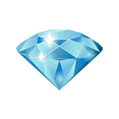 Illustration of a blue Gemstone. Diamond shape