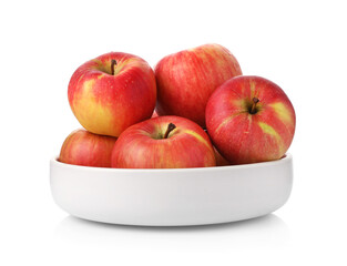 Many fresh ripe apples isolated on white