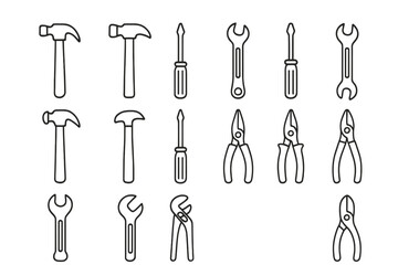 Seamless pattern of construction and repair hand tools including hammers, wrenches, and screwdrivers
