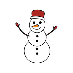 snowman with red scarf
