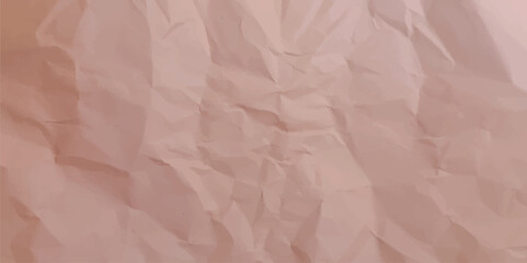 Light peach crumpled paper texture vector background with folded rough surface for design projects