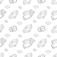 hand drawn cardboard seamless pattern background