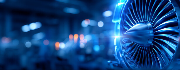 High tech turbine design in modern engineering lab showcases wind efficiency technology