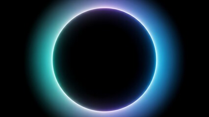 Abstract Neon Ring with Gradient Color, Perfect for Backgrounds, Illustrations, and Designs