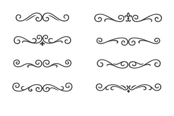 Obraz premium Elegant vintage calligraphic dividers and ornamental flourishes for typography and document decoration