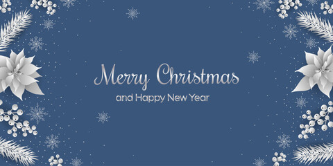 Merry Christmas card design. Happy holidays ornaments.