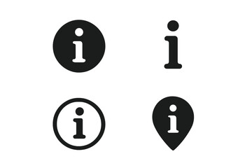 Minimalist information sign icons for user interface and navigation elements