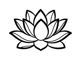 Stylized Lotus Flower Line Art