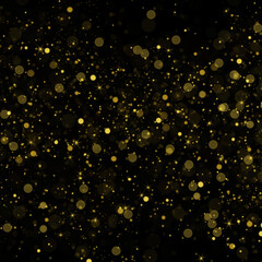 Gold Bokeh Glitter Background Elegant Sparkling Light Effect on Black, Golden Sparkle Bokeh, Falling Gold Bokeh, Festive Glitter Background, Golden Glitter Dust Overlay, Elegant Shimmer Light Texture