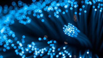 Fiber Optics Close-up, Blue Light Technology