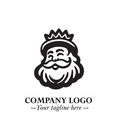 Santa Claus Logo Symbol in Black on White Background for Classic Holiday Branding and Design ArtPlus