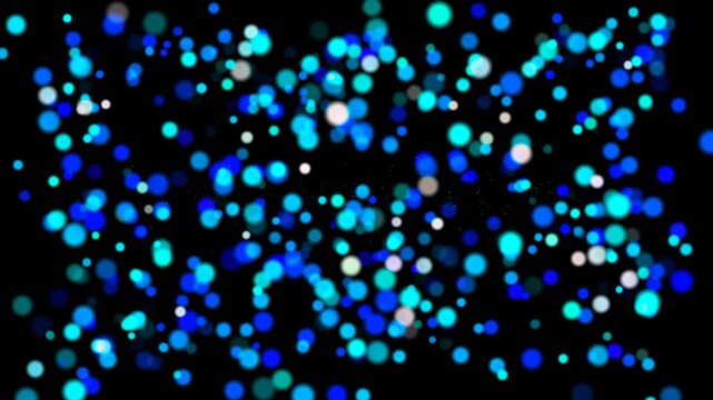 Bright and colorful lights create a playful display against a dark backdrop.