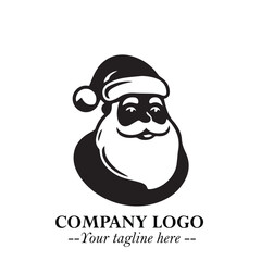 Santa Claus Logo Symbol in Black on White Background for Classic Holiday Branding and Design ArtPlus