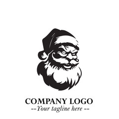 Santa Claus Logo Symbol in Black on White Background for Classic Holiday Branding and Design ArtPlus