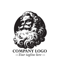 Santa Claus Logo Symbol in Black on White Background for Classic Holiday Branding and Design ArtPlus