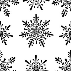 set of snowflakes christmas seamless pattern background fabric fashion design print wrapping paper 