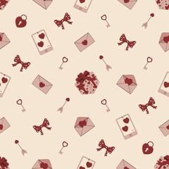 Vintage Valentine Gifts Seamless Pattern