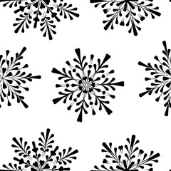 set of black and white flowers
