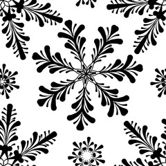 seamless floral pattern snowflakes christmas beautiful background wallpaper 