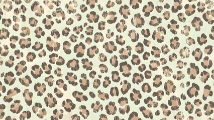Leopard print pattern with brown spots on a light background