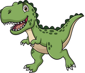 Cartoon happy tyrannosaurus rex