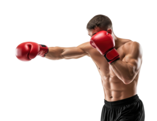 Boxer throwing a punch transparent background cutout png