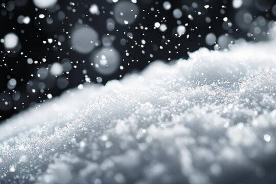 Winter snow texture background on black surface frosty icy pattern cold seasonal backdrop minimal abstract natural wintery design