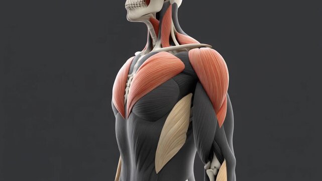 Human Trapezius Muscle Anatomy 3D Model Science and Education