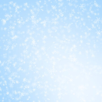 Falling Snowflake Bokeh Background &ndash; Soft Winter Glow, Winter Snowfall Bokeh &ndash; Frosty Light Background, Holiday Background, Dreamy Winter Background