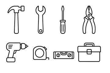Essential construction and repair tools equipment for maintenance and DIY projects