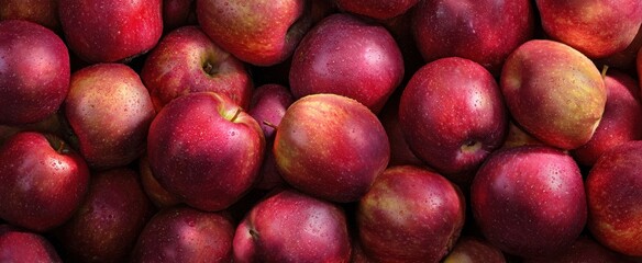 The apples piled together showing fresh red apples with natural light and texture