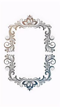 Elegant Ornate Decorative Frame with Floral Swirls and Blossoms.