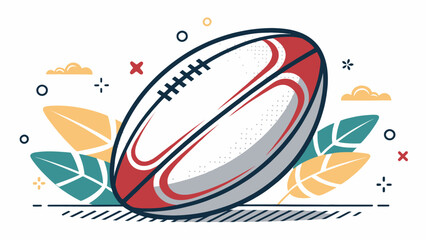 Rugby ball icon in vector flat bold minimalist design
