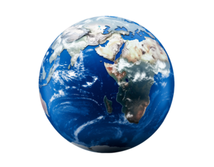 earth globe on white background