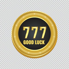 777 VIP card chip vector design