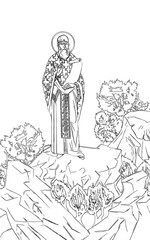 Greek coloring page in Byzantine style